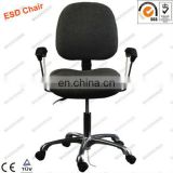 European quality esd cleanroom breathable and comfortable fabric chair with trinal adjustable function