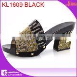 Royal Blue Italian Ladies Shoes African Slipper Ladies Paty Shoes High Heel Slipper thumbnail-2