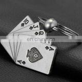 Custom Promotion Gifts Fashion Poker Shape Stainless Metal Keychain thumbnail-2