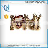 no Enamel Colors Embossed Die Struck Lapel Pin With Crystals thumbnail-1