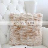 Fashionable Ruched Faux Rabbit Fur Cushion ,Good Quality  Ruched Fake Rabbit Fur  Pillow