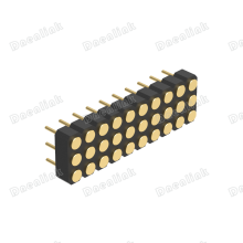 Dnenlink 2.54mm Pitch Triple RowH2.5mm Plane Contact Straight Female Header DIP Type PogoPin Header thumbnail-3