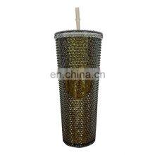 2021 Hot Selling Studded Matte Cup Double Wall Plastic Tumbler Studded Tumbler Cups With Lid And Straw thumbnail-2