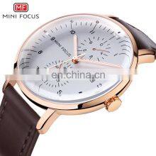 MINI FOCUS MF0052G Popular Men Quartz Watch Custom Logo Leather Strap Diamond Mens Luxury Watch thumbnail-2