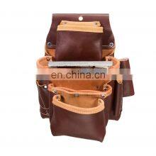 TOP Quality Genuine Leather Knife Roll Storage Bag Chef Tool Kit Bag With 19 Pockets thumbnail-1