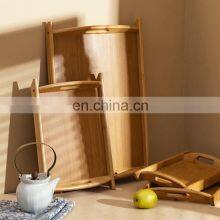 Kitchen & Tabletop Amazon Top Seller Nordic Wooden Bamboo China Food Storage Tea Catering Buffet Serving Tray Table Set thumbnail-1
