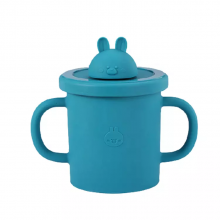 BPA Free Baby Silicone Sippy Cups Animal Shape Kids Toddler Training Drinking Silicon Straw Cup With Lid thumbnail-3