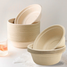 Disposable Tableware Paper Bowl Household Food-grade Round Tableware Bowl Degradable Thickened Barbecue Bowl Disposable Bowl thumbnail-2