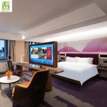 Twin Platform Storage Bed King and Queen Size Gray Wood Frame With Two Drawers and LED Headboard Soft Style Home Furniture thumbnail-1