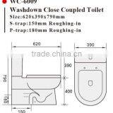 Two-Piece Washdown Watermark Toilet S/P Trap With Geberit or R&T Flush Valve Soft Closing Cover, Australian WELS WC-6009 Quality Choice thumbnail-2