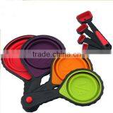 New 8 Piece 100% Food Grade Silicone Folding Measuring Cup and Spoon Set Quality Choice