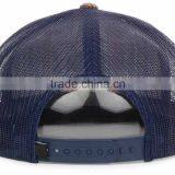 New Design Fashion Trucker Hat Custom 5 Panel Leather Patch Flat Bill Mesh Cap thumbnail-4