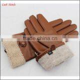 Ladies Cheap Driving Leather Hand Gloves With Lamb Fur thumbnail-4