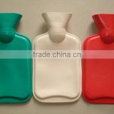 BS natural rubber green white red rectangle hot water bottle 500ml