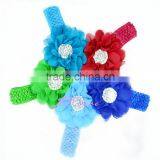 Infant Baby Girl Rhinestone Flower Headbands, Newborn Flower Headband, Toddler Shabby Chic Headband, Newborn Flower Headband-