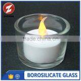 Clear Borosilicate Glass Candle Holder With End Close thumbnail-5