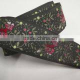 Custom width coloured/jacquard elastic ribbon 100%polyester jacquard ribbon embroidered trim