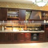 solid wood and stainless steel kitchen cabinet