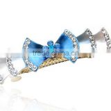 fashionable bow shape alloy enamel crystal hair clip