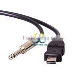 Guitar Bass 1/4" To USB Link Connection Instrument Cable Adapter PC Recording 3M