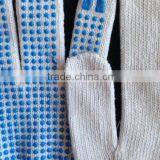 Blue PVC Dotted Cotton Glove/ PVC Dots Work Glove thumbnail-4