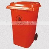 Outdoor 240L plastic trash can with wheels