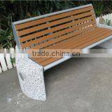 Park Bench With Recycled Plastic Wood Slats Garden Wooden Bench With Back thumbnail-3