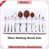 2016 Professional 10pcs Colorful Toothbrush Shape Oval Make up Set Brushes thumbnail-6