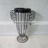 Wire with blown glass flowr vase