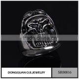 925 Sterling Silver Mirco Setting Skull Man Ring/Men Gay Stainless Steel The Expendables Skull Ring thumbnail-1