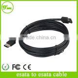 3' Premium Quality ESATA Round External SATA Cable, 6Gb/s SATA 3 Speed (Black)