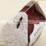 Chocolate Colour Paper Cake Box With Handle Cracker Box Mousse Box