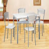 Completely black 1+6 dining table set with pvc cushion