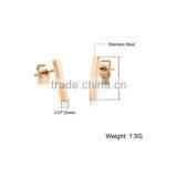 Hot Sale Gold Plated Square Bar Stud Earrings thumbnail-2
