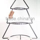 3 Tier Tabletop Cup Cake Stand Metal Wrought Iron Christmas Tree Stand thumbnail-2