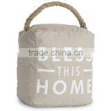 Store More Bless This Home Monogrammed Canvas Door Stopper With Rope thumbnail-2