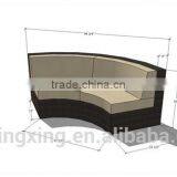 U Shaped Outdoor Patio Brown Wicker Sofa Couch With Beige Cushions thumbnail-3