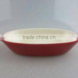 Red-glazed Ceramic Oval Tableware thumbnail-1