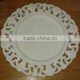 White Colour Charger Plate,White Wooden Charger Plates,White Charger Plate,Designer Wood Charger Plate,Antique Wood Plate thumbnail-1