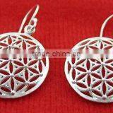 Metal Flower of Life Earrings, Flower of Life Earring Pendants thumbnail-1