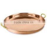 Copper Plated Hammered Tray With Handle thumbnail-1
