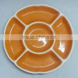 Microwave Ceramic Round Divided Snack Plate thumbnail-1