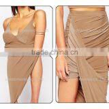 2016 Fall Season Slinky Side Ruched Open Leg Sexy Long Skirt thumbnail-6