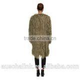 Best Selling Fashion Green Sheepskin Long Coats for Ladies thumbnail-3