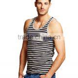 High Quality Mens Classic Stripes Eco-friendly Stringer Tank Tops thumbnail-3