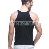 Stretch Comfortable Black Plain Sport Tank Tops thumbnail-3