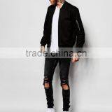 2016 Men's Bomber Jacket With Nylon Sleeve Pocket In Black thumbnail-4