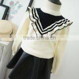 1-7 Years Wholesale 2017 New Fashion Autumn Girls Knitted Sweater Ruffles Soft Girls Pullover Sweaters thumbnail-2