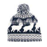 Kids Cotton Hand Knitted Woolen Caps Fashion Winter Hats And Caps With Pom thumbnail-5