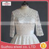 Long Sleeve White Lace Applique Wedding Dress thumbnail-3